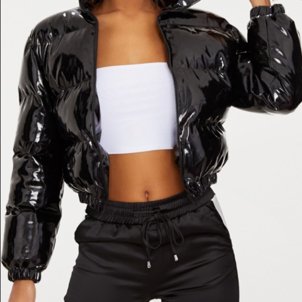 PLT Vinyl puffer Coat US 4